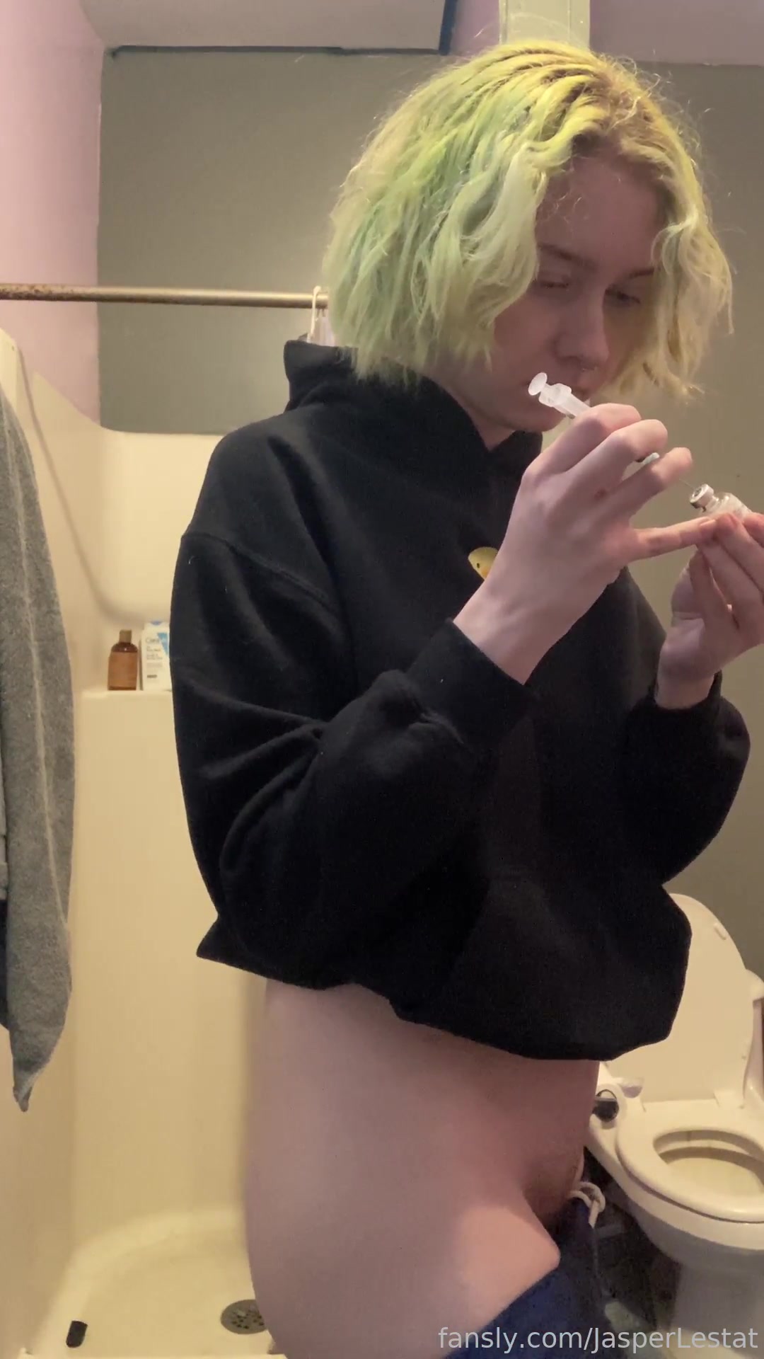 Giving Myself My T Shot!