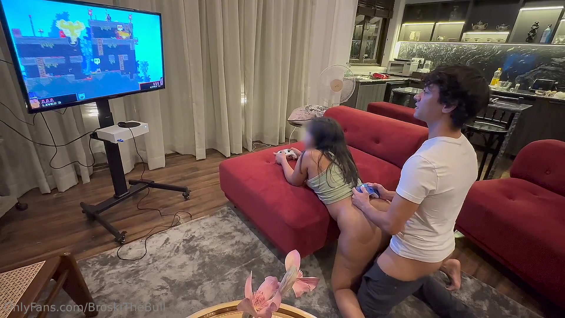 Indian Hotwife Fucked While Playing Video Game