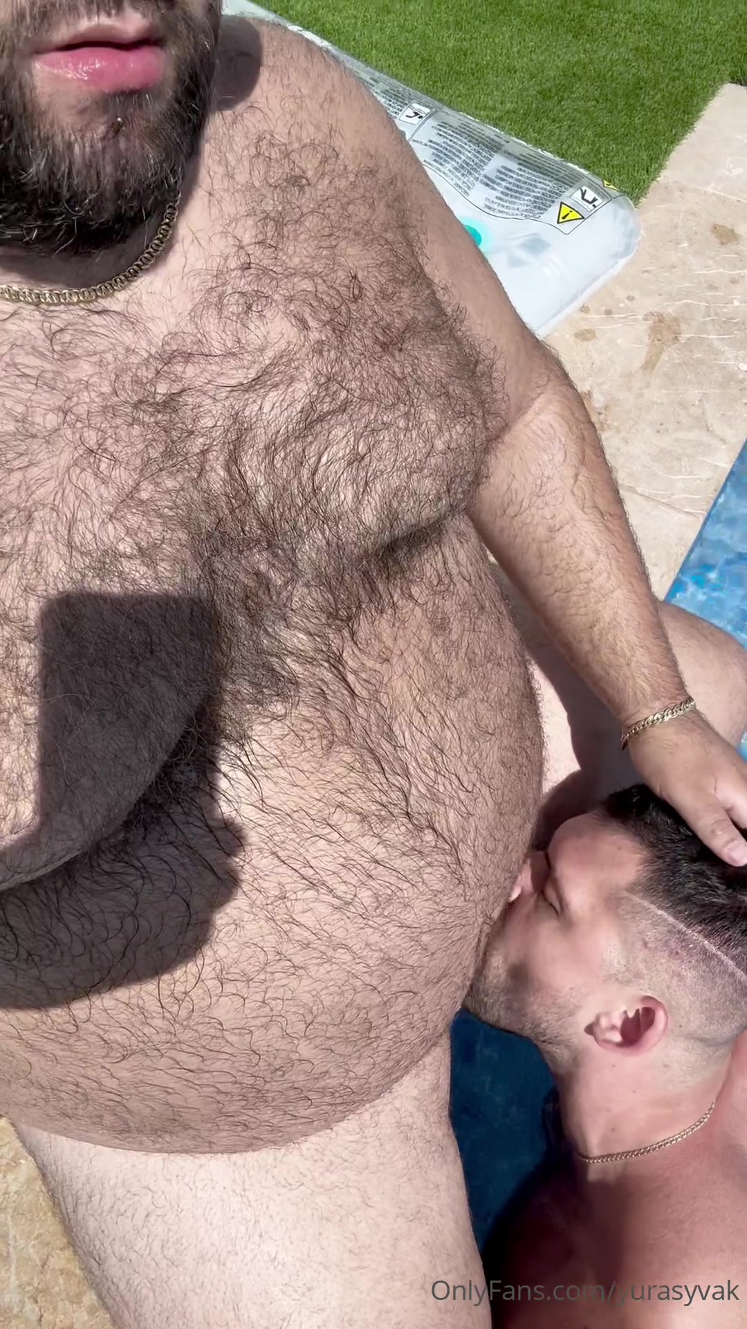 Nice Weather, Good Pool, And Big Bear With Huge Cock, Its A Combo