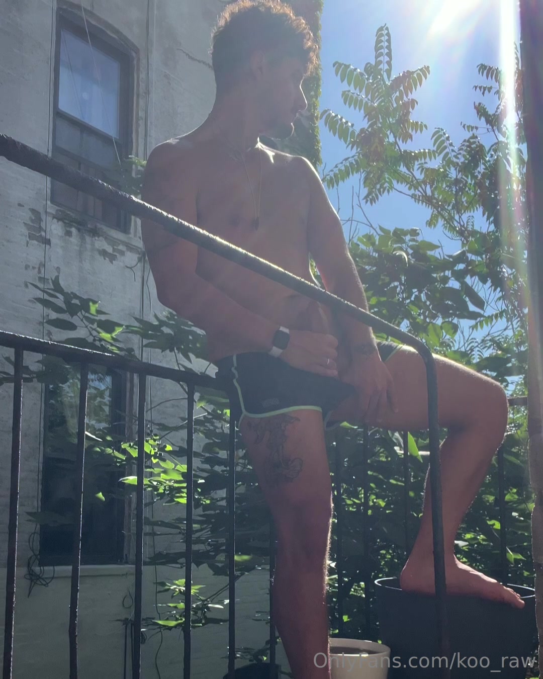 Back Home And The First Thing I Do Is Jerk Off On My Fire Escape