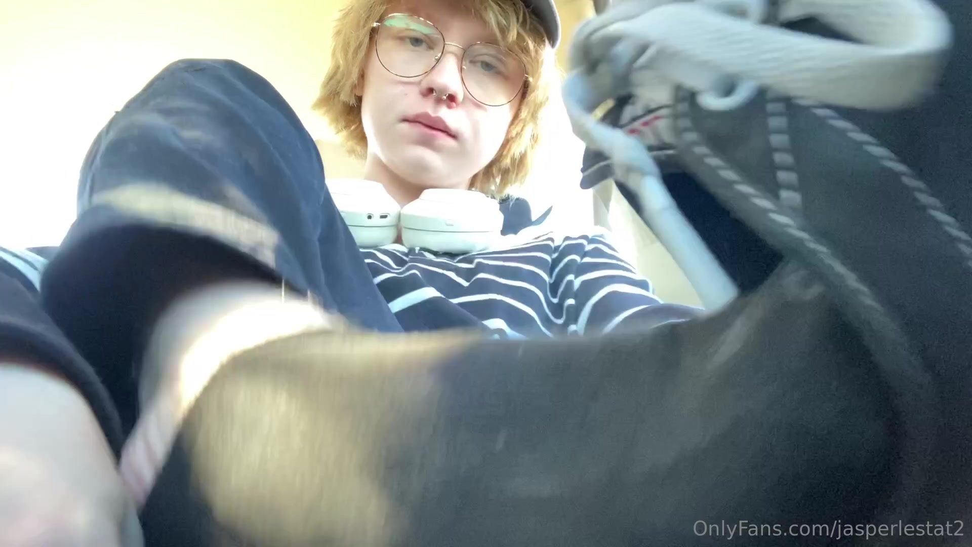 Sweaty Foot Worship In The Car